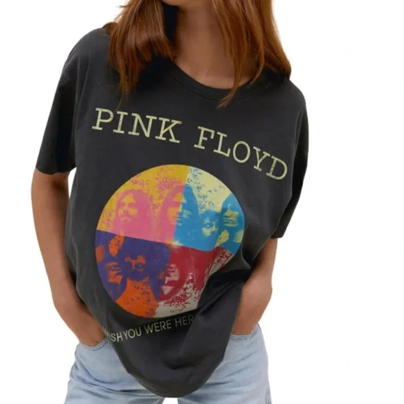 NWOT🖤Daydreamer Pink Floyd Wish You Were Here Merch Tee S Black oversized - Picture 2 of 9